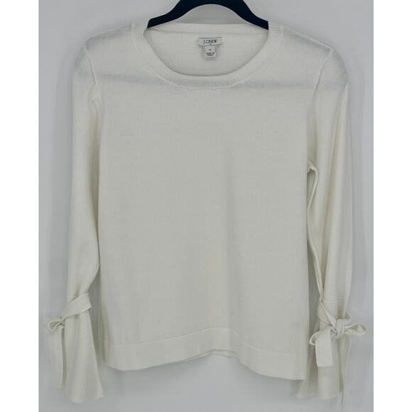 J. Crew Sweaters - J. Crew Tied Bell Sleeve White Sweater Size M
